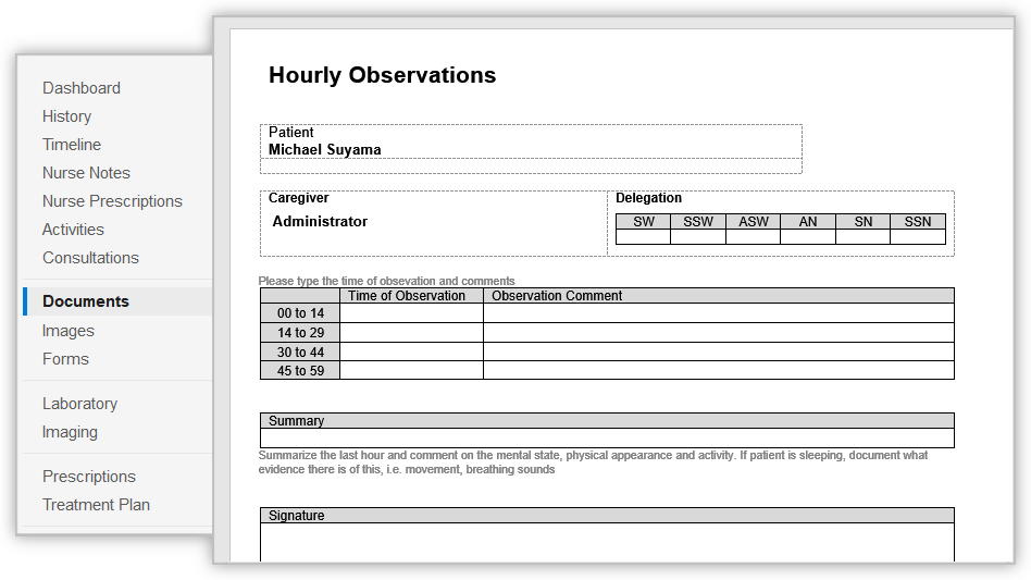 Edit inline medical forms using MS Word