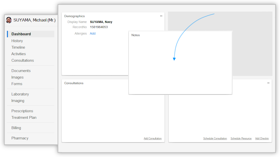 Customize Patient Dashboard Drag and Drop