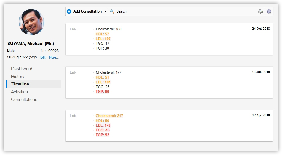 Patient Chart Screenshot